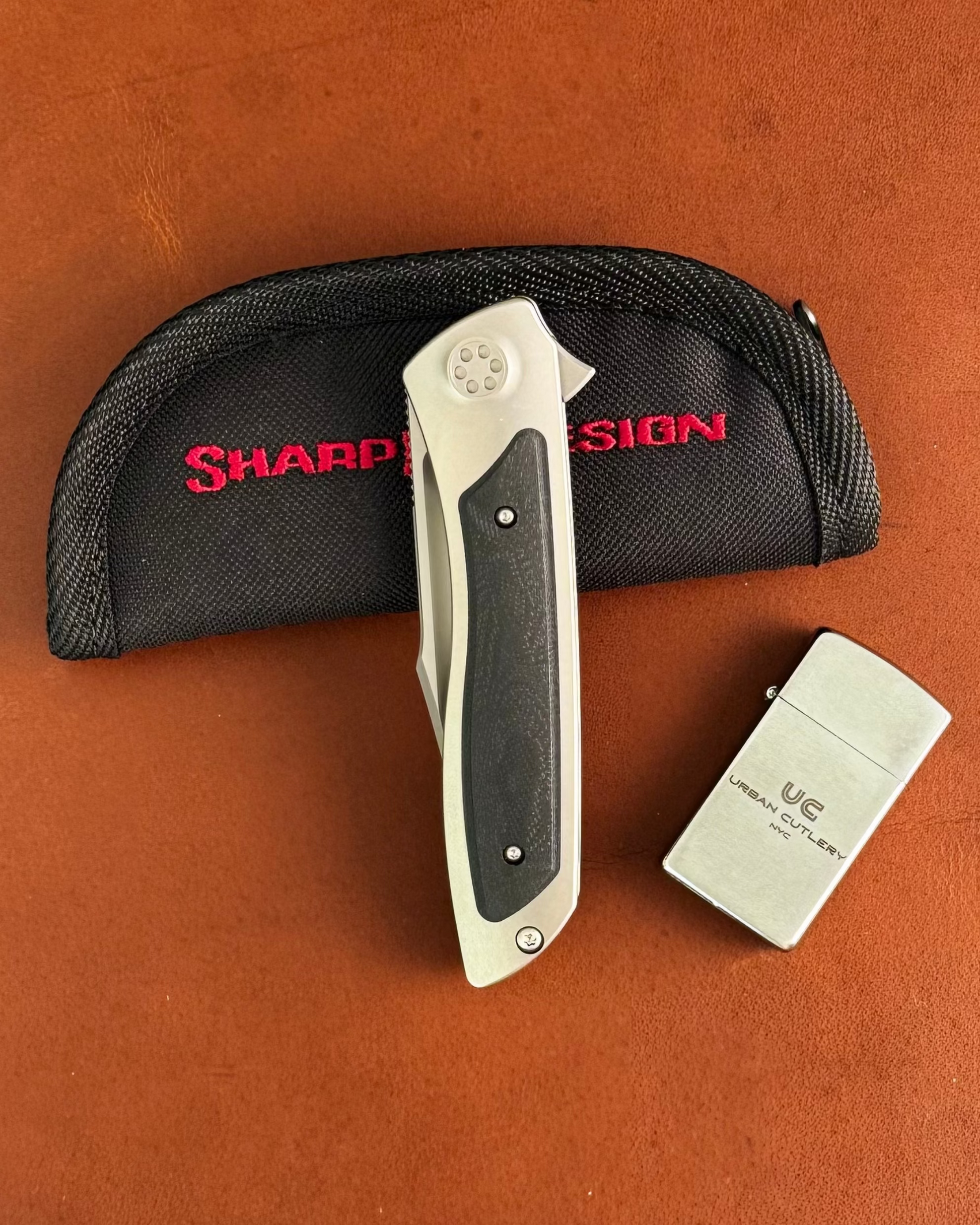 Sharp by Design-Sharp by Design T10 – Marble G10 Inlay Handles #9 - Slotted Blade-3-Urban Cutlery