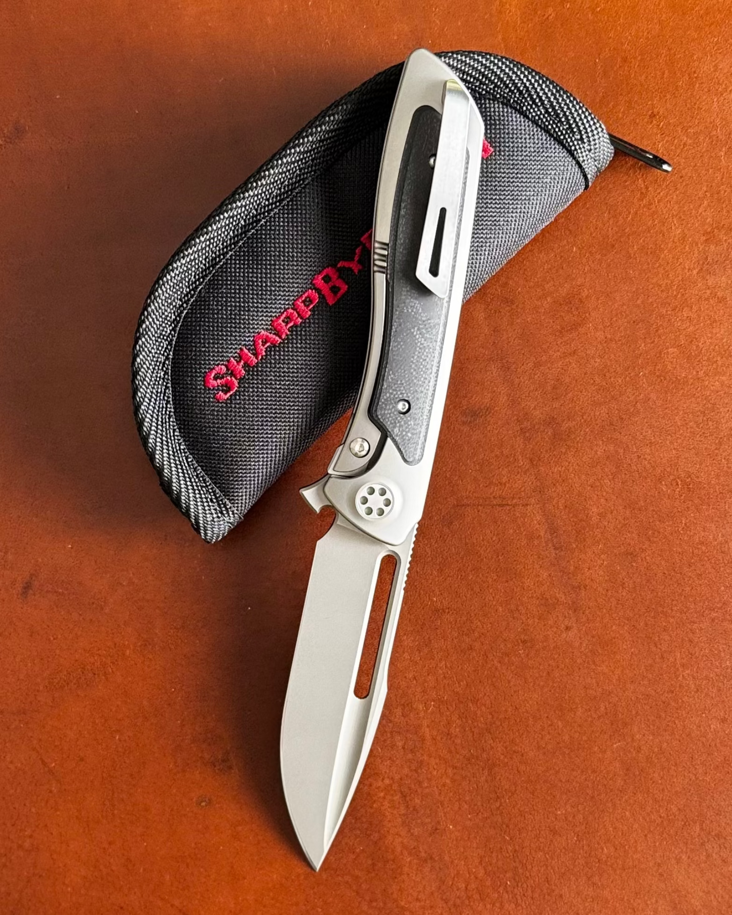 Sharp by Design-Sharp by Design T10 – Marble G10 Inlay Handles #9 - Slotted Blade-4-Urban Cutlery