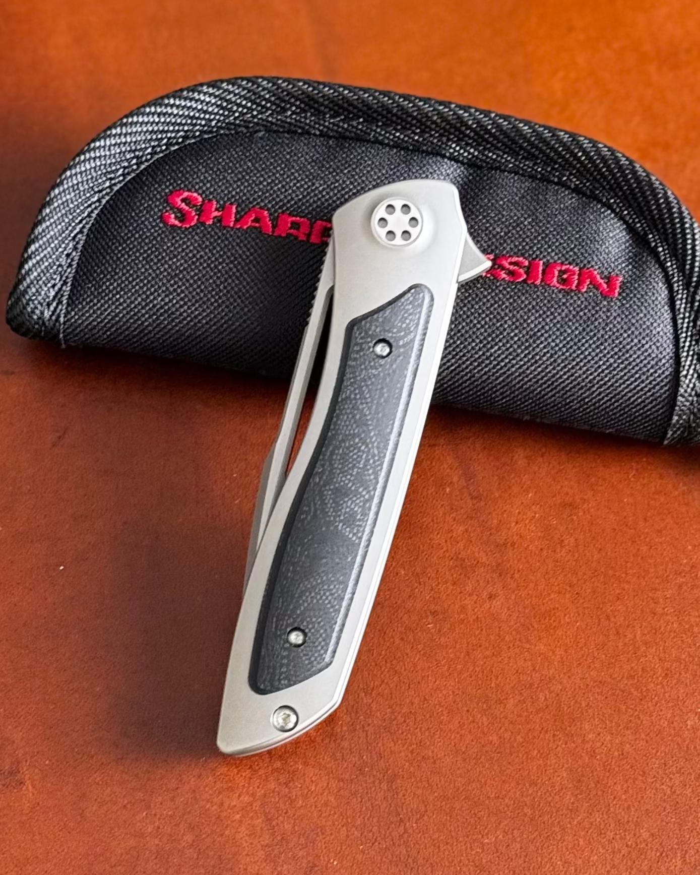 Sharp by Design-Sharp by Design T10 – Marble G10 Inlay Handles #9 - Slotted Blade-6-Urban Cutlery
