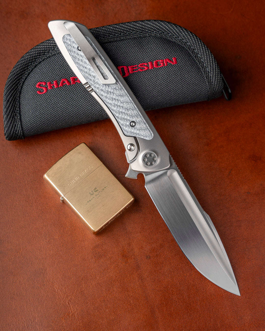 Sharp by Design-Sharp by Design T10 – Silver Twill Carbon Fiber Inlay Handle - Hand Rubbed Blade-2-Urban Cutlery