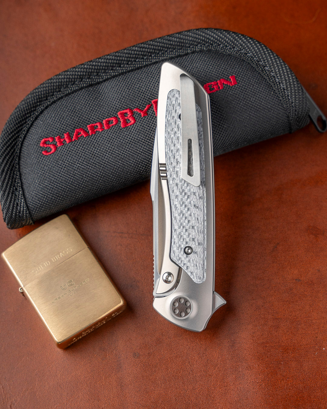 Sharp by Design-Sharp by Design T10 – Silver Twill Carbon Fiber Inlay Handle - Hand Rubbed Blade-4-Urban Cutlery