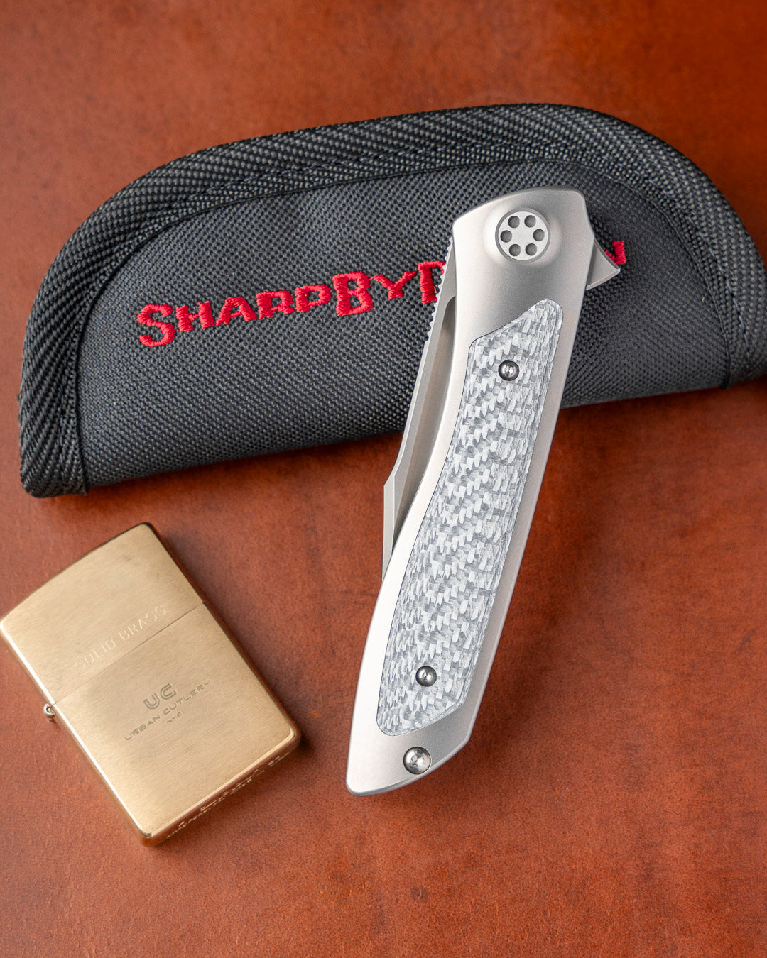 Sharp by Design-Sharp by Design T10 – Silver Twill Carbon Fiber Inlay Handles-3-Urban Cutlery