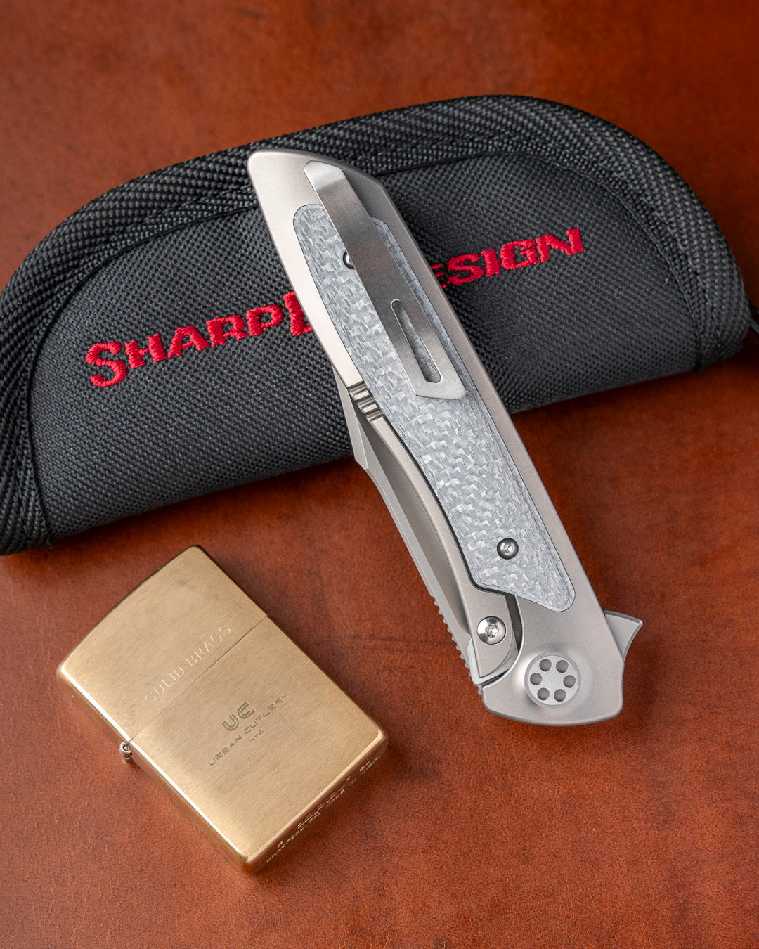 Sharp by Design-Sharp by Design T10 – Silver Twill Carbon Fiber Inlay Handles-4-Urban Cutlery