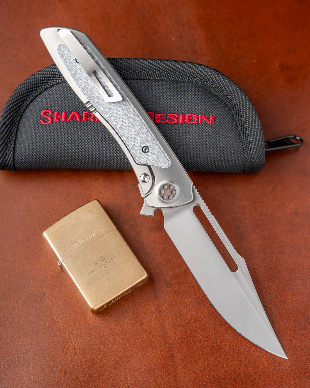 Sharp by Design-Sharp by Design T10 – Silver Twill Carbon Fiber Inlay Handles - Slotted Blade-2-Urban Cutlery