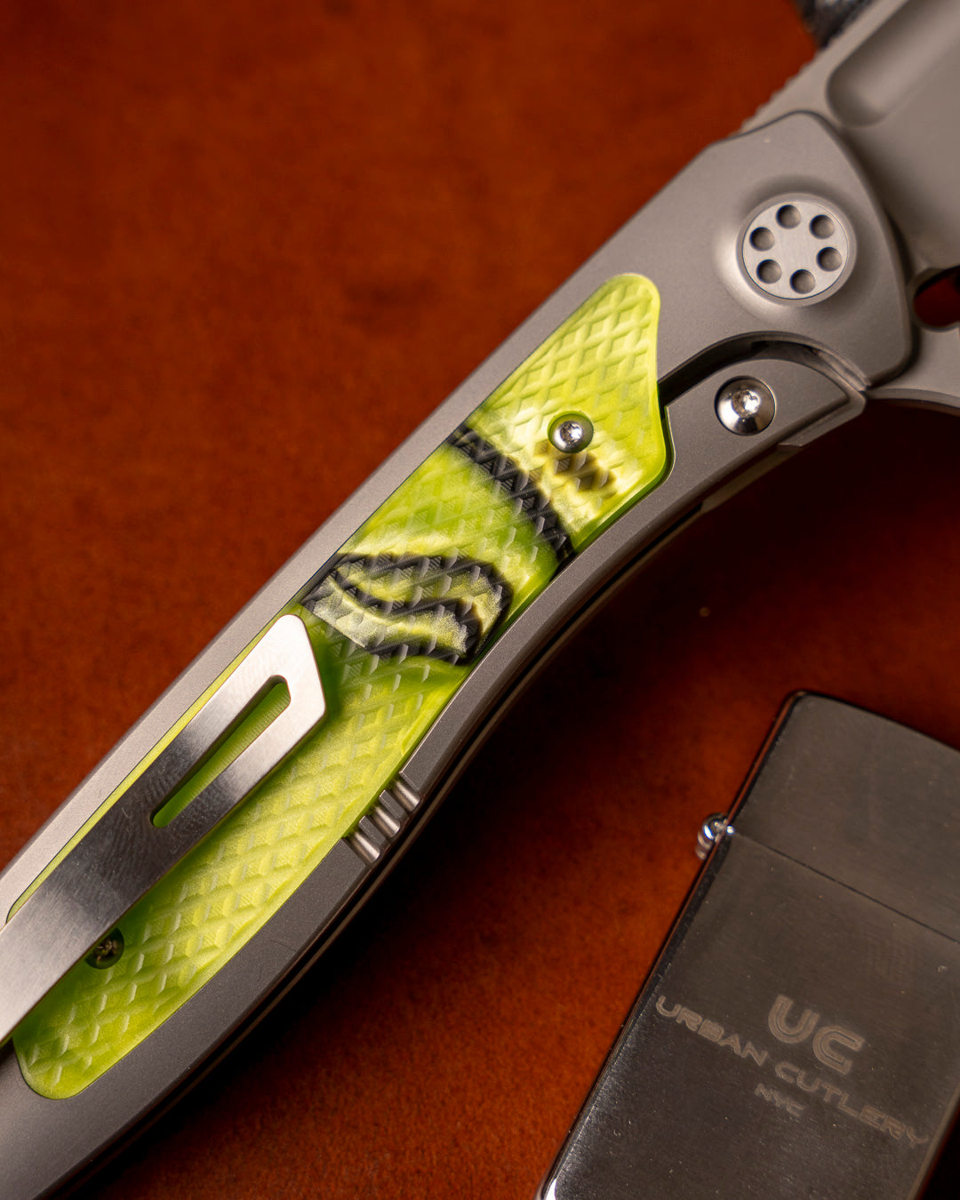 Sharp by Design-Sharp by Design T10 – Toxic Green Kirinite Inlay Handles-4-Urban Cutlery