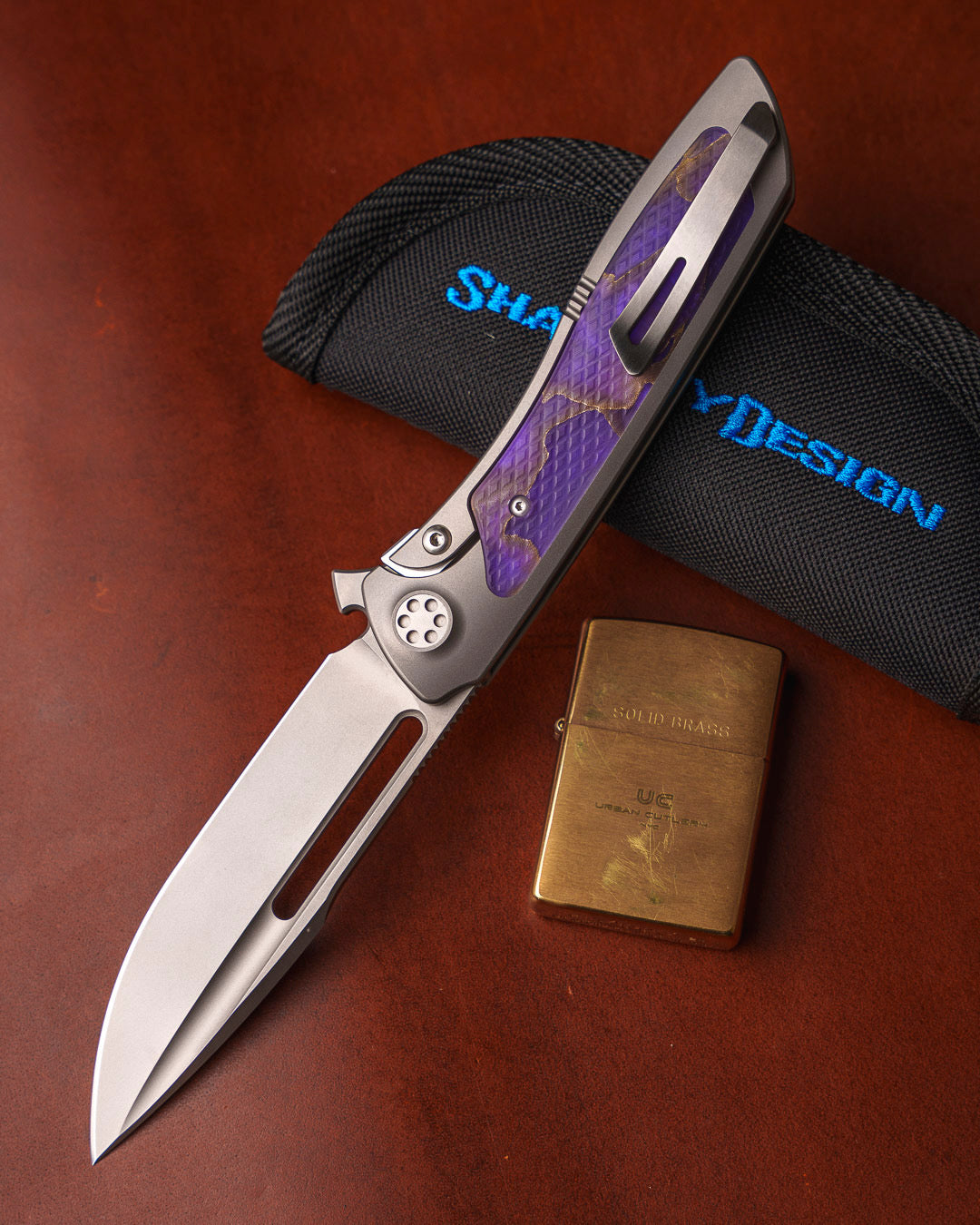Sharp by Design-Sharp by Design T10 – Violet VC Copper Net Infused Inlay Handles - Slotted Blade-2-Urban Cutlery