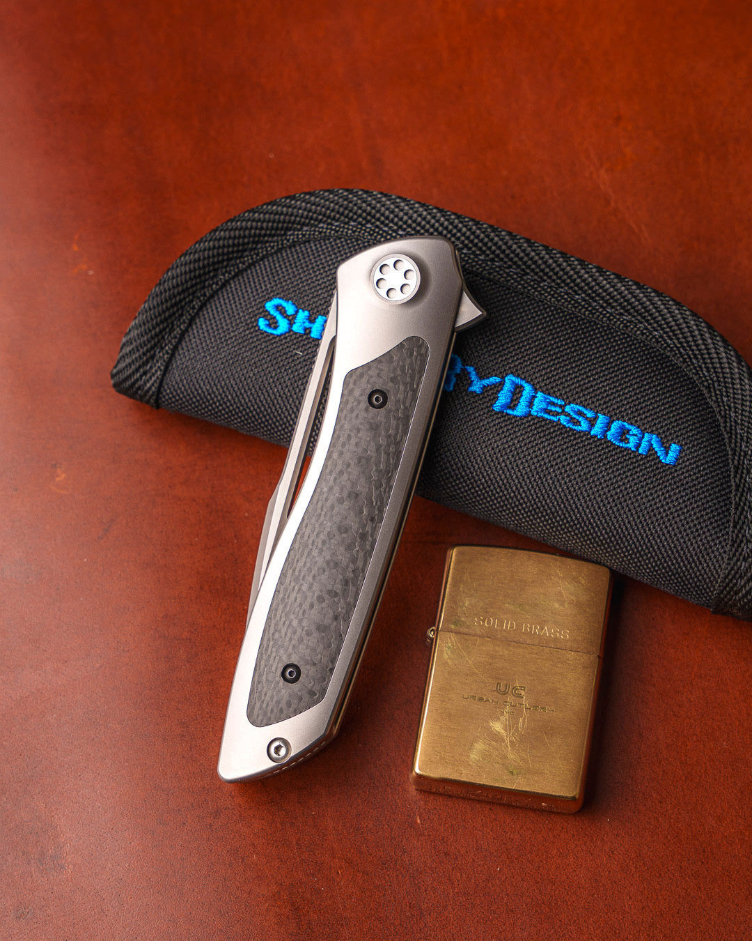 Sharp by Design-Sharp by Design T10 – Weave Carbon Fiber Inlay Handles - Etched & Slotted Blade-3-Urban Cutlery