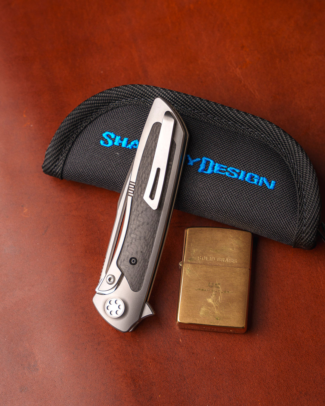 Sharp by Design-Sharp by Design T10 – Weave Carbon Fiber Inlay Handles - Etched & Slotted Blade-4-Urban Cutlery