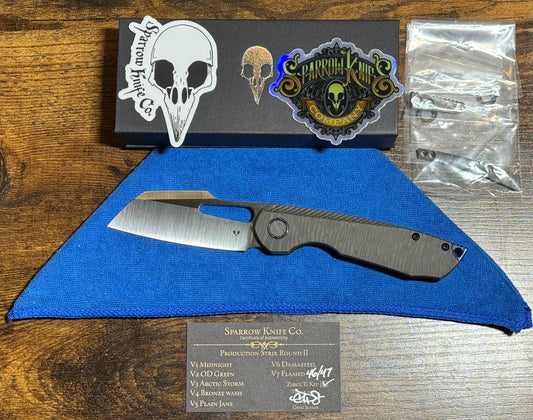 Sparrow Knife Co.-Sparrow Knife Co. Strix V7 FLAMED WITH ZircuTi Kit #46 of 47-1-Urban Cutlery