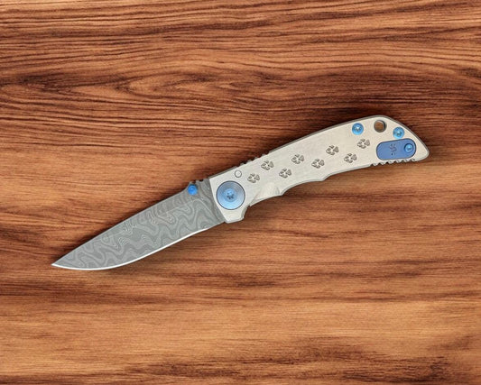 Spartan Blades-Spartan Blades Small Harsey - Blue Dog Paw - Damascus Blade-1-Urban Cutlery