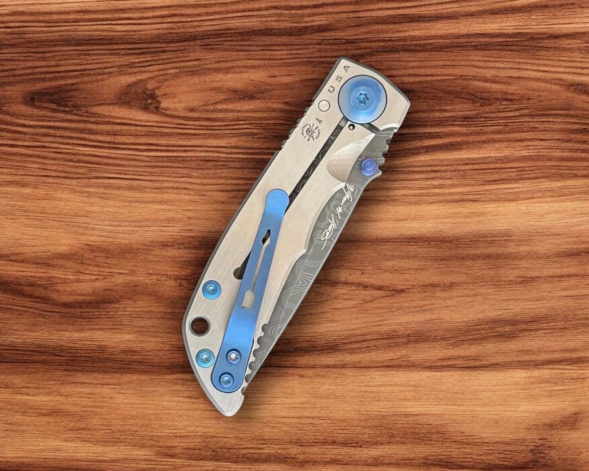 Spartan Blades-Spartan Blades Small Harsey - Blue Dog Paw - Damascus Blade-4-Urban Cutlery
