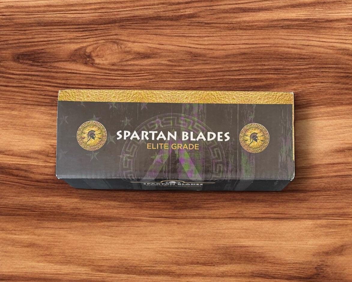 Spartan Blades-Spartan Blades Small Harsey - Blue Dog Paw - Damascus Blade-7-Urban Cutlery