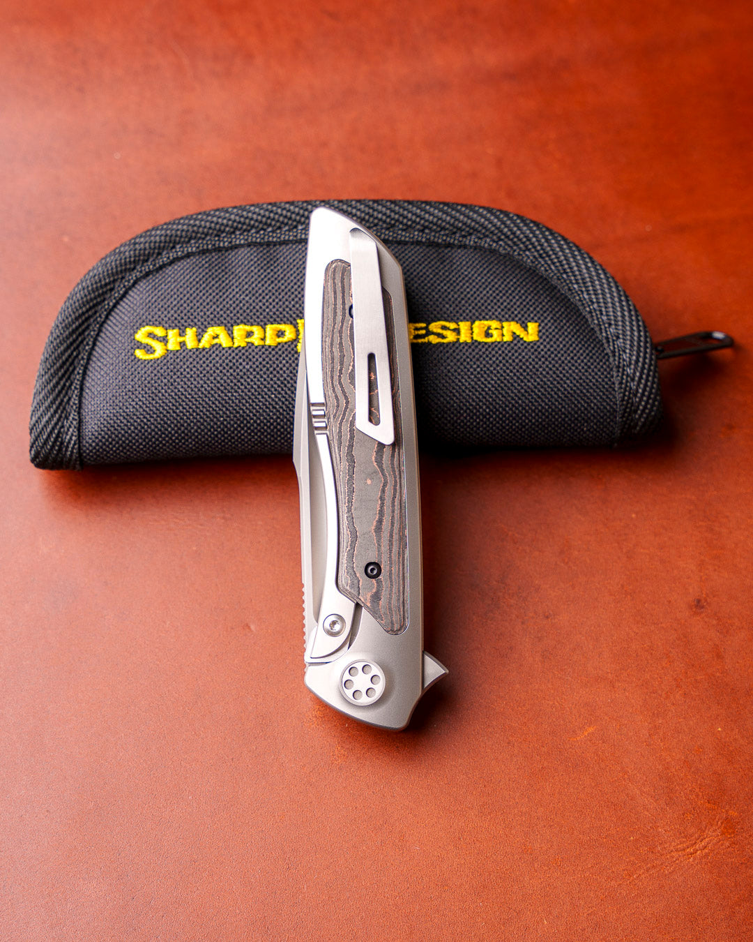 Sharp by Design T10 – FC Copper Camo Inlay Handles - Etched Blade