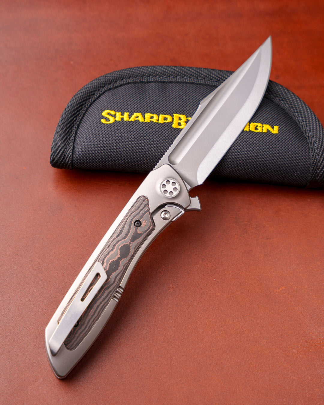 Sharp by Design T10 – FC Copper Camo Inlay Handles - Etched Blade