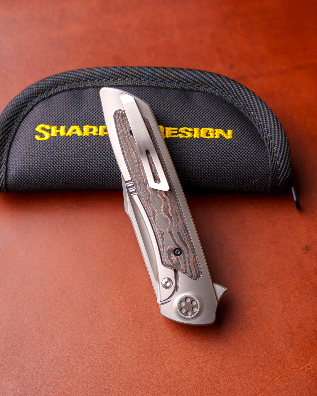 Sharp by Design T10 – FC Copper Camo Inlay Handles - Etched Blade