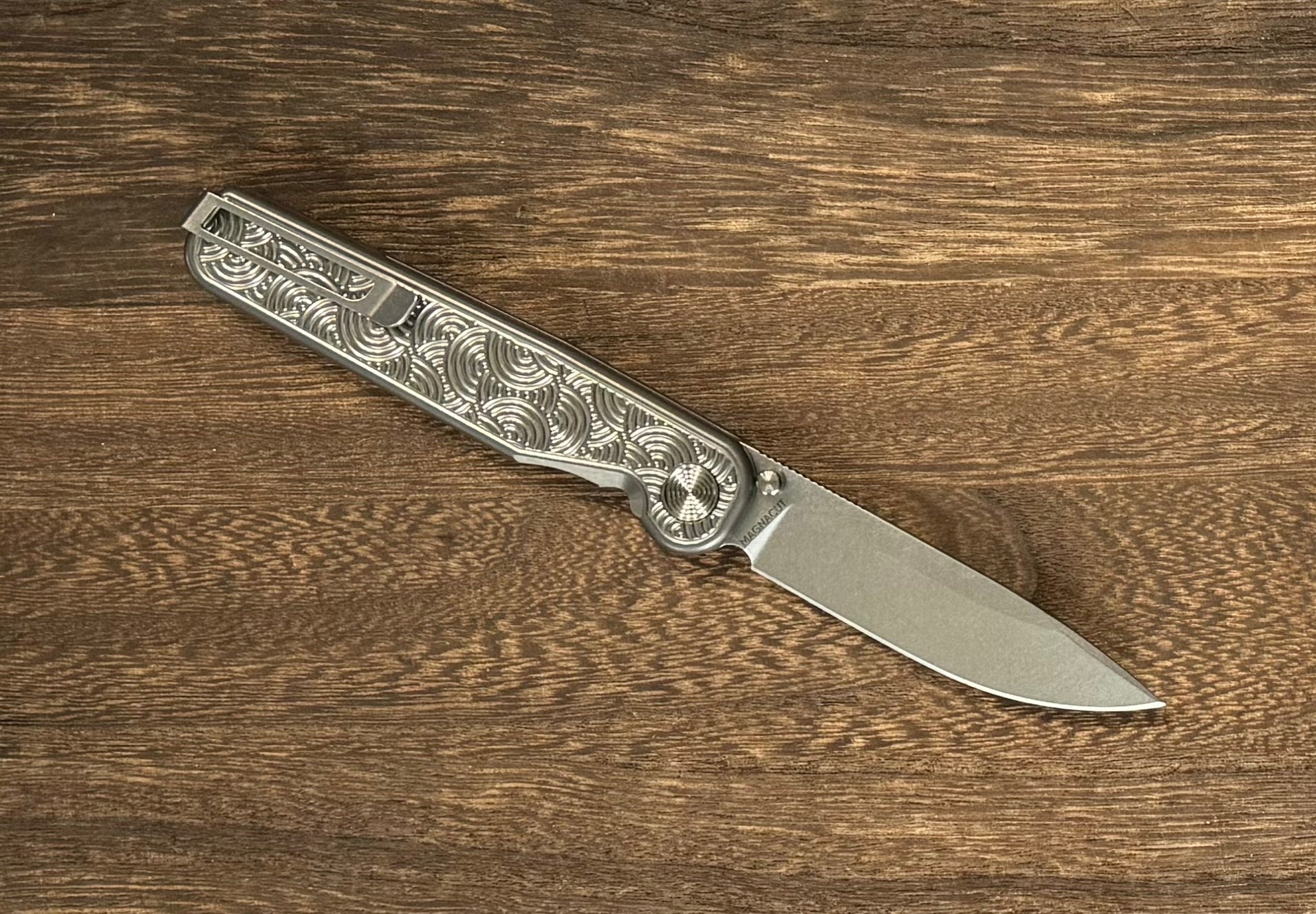 Tactile Knife Company-TACTILE KNIFE CO. ROCKWALL THUMBSTUD - DARKWASH SEIGAIHA URBAN EDC EXCLUSIVE-2-Urban Cutlery