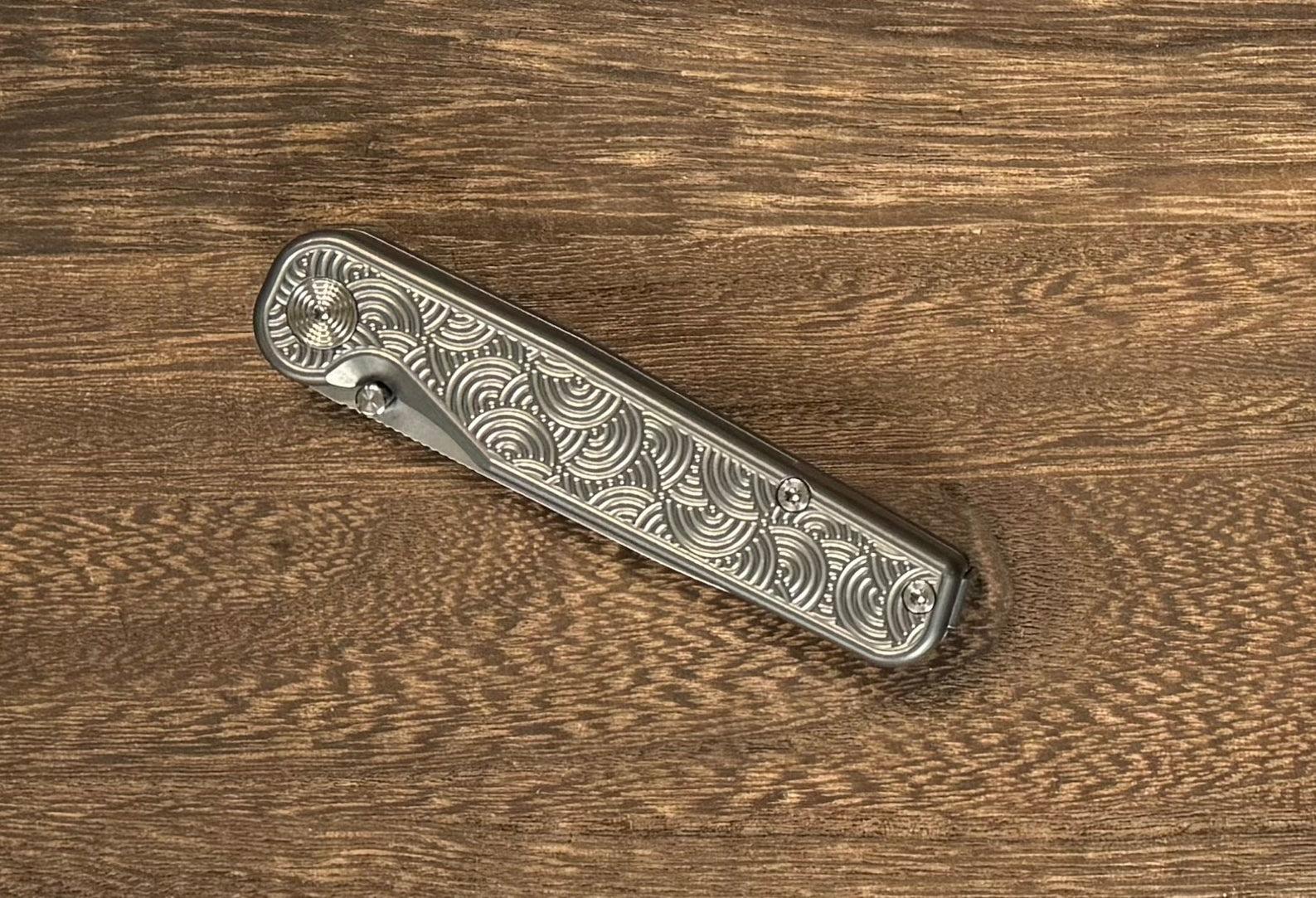 Tactile Knife Company-TACTILE KNIFE CO. ROCKWALL THUMBSTUD - DARKWASH SEIGAIHA URBAN EDC EXCLUSIVE-3-Urban Cutlery