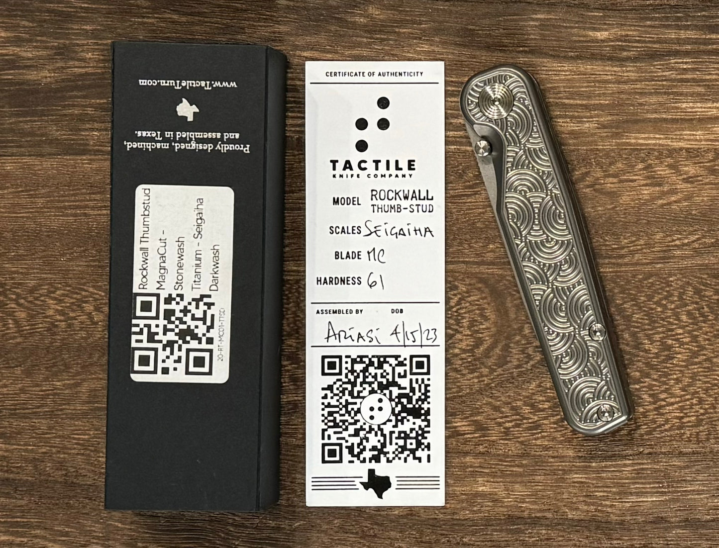 Tactile Knife Company-TACTILE KNIFE CO. ROCKWALL THUMBSTUD - DARKWASH SEIGAIHA URBAN EDC EXCLUSIVE-7-Urban Cutlery