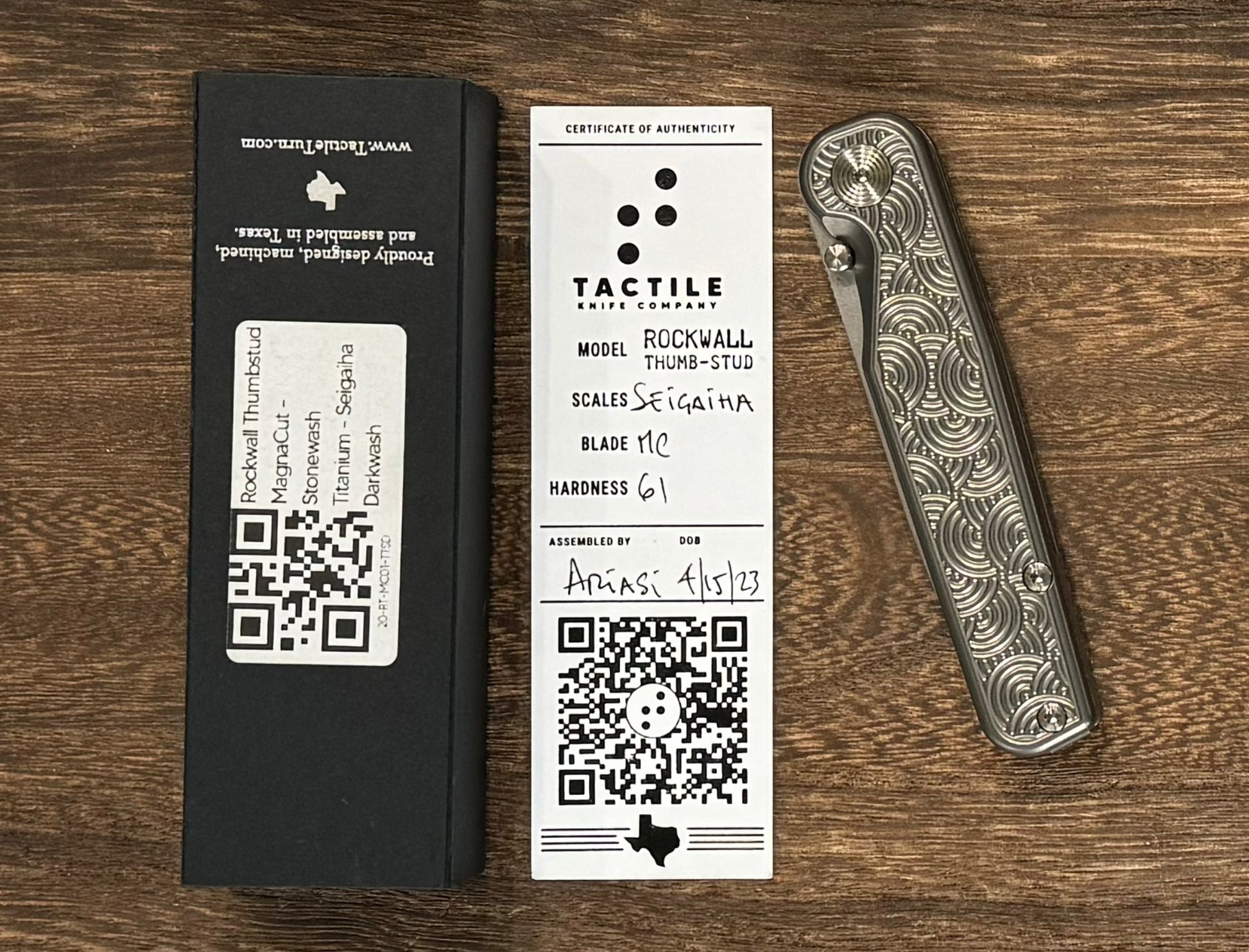 Tactile Knife Company-TACTILE KNIFE CO. ROCKWALL THUMBSTUD - DARKWASH SEIGAIHA URBAN EDC EXCLUSIVE-7-Urban Cutlery
