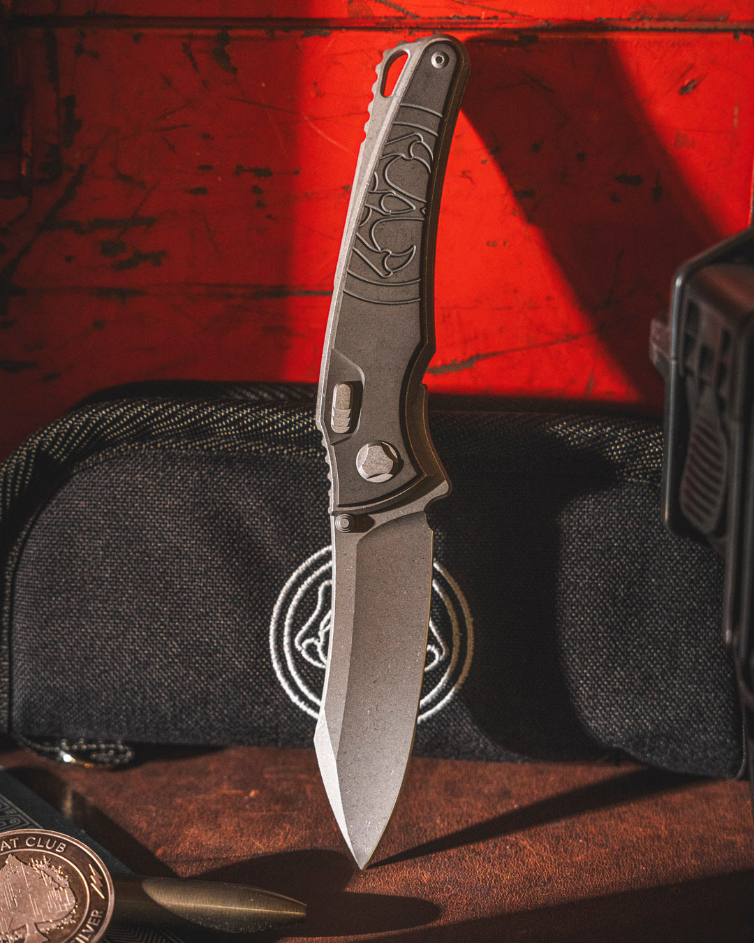 Hawk Knives Talon - DLC Titanium - Tumbled M390 Blade