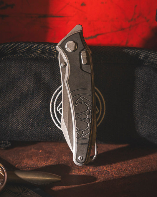 Hawk Knives Talon - DLC Titanium - Tumbled M390 Blade