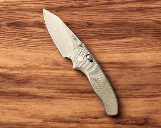 Three Rivers Mfg.-Three Rivers Mfg. (TRM) *2DOT* Titanium Shadow - Mike Irie Custom Hollow-Ground Blade-1-Urban Cutlery