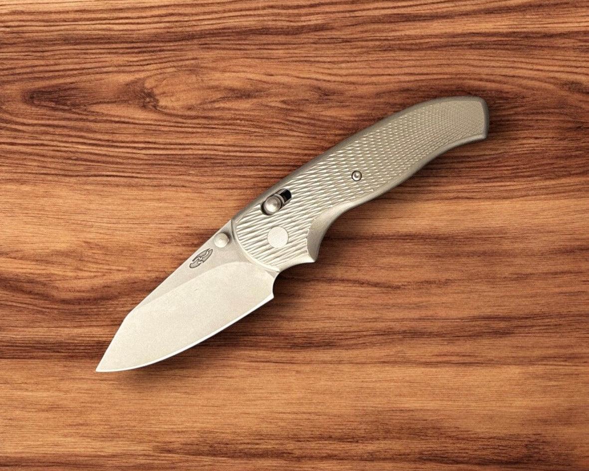 Three Rivers Mfg.-Three Rivers Mfg. (TRM) *2DOT* Titanium Shadow - Mike Irie Custom Hollow-Ground Blade-2-Urban Cutlery