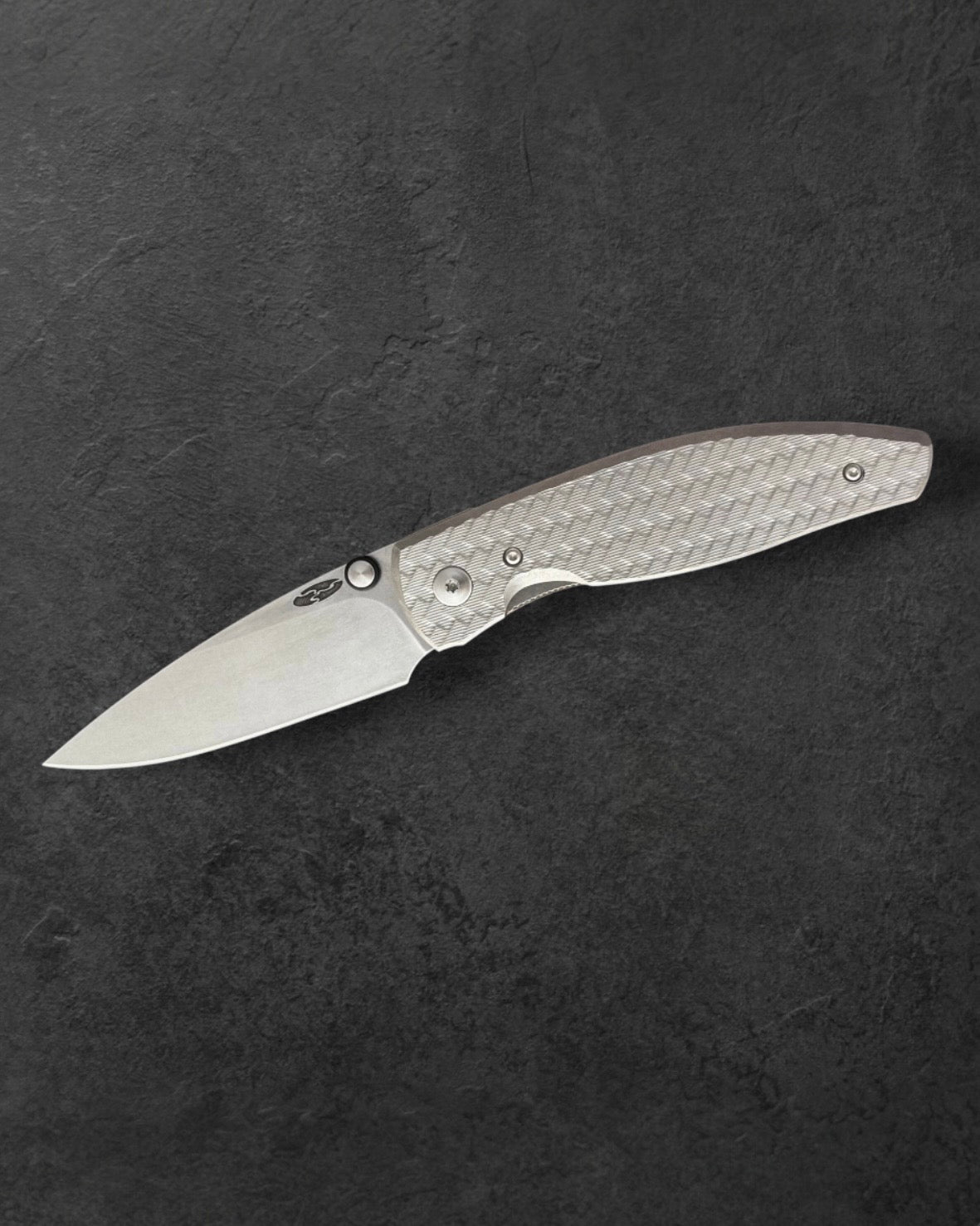 Three Rivers Mfg.-Three Rivers Mfg. (TRM) Atom - HERRINGBONE Titanium Handles - MAGNACUT Blade-1-Urban Cutlery