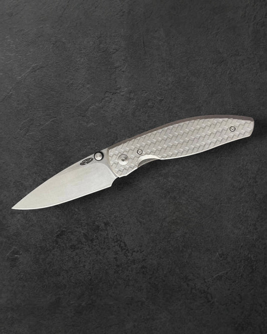 Three Rivers Mfg.-Three Rivers Mfg. (TRM) Atom - HERRINGBONE Titanium Handles - MAGNACUT Blade-1-Urban Cutlery