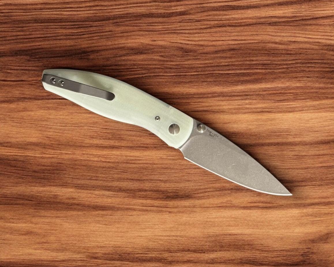 Three Rivers Mfg.-Three Rivers Mfg. (TRM) Atom - JADE G10 3D Handles - 20CV Blade-3-Urban Cutlery