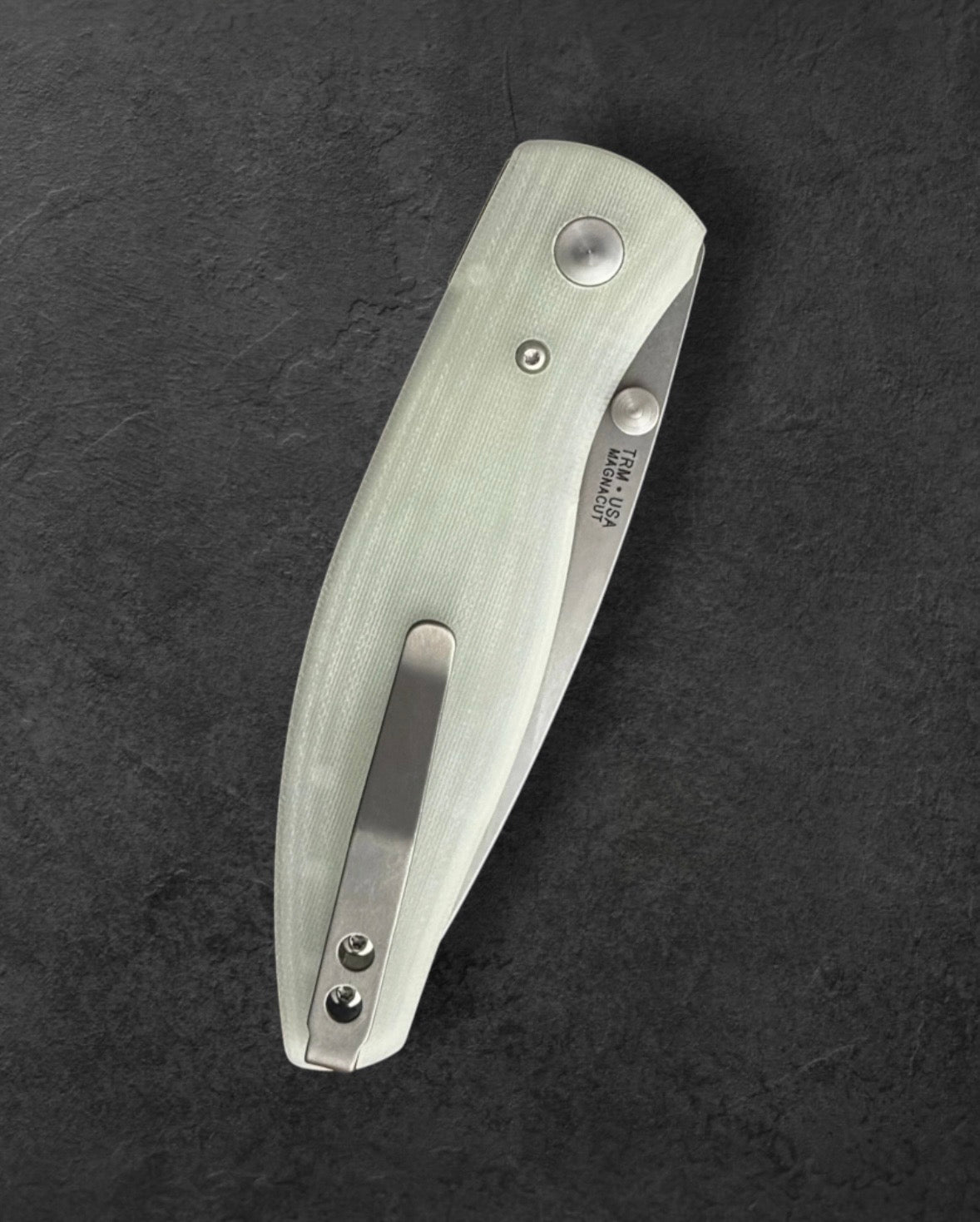 Three Rivers Mfg.-Three Rivers Mfg. (TRM) Atom - JADE G10 3D Handles - MAGNACUT Blade-4-Urban Cutlery