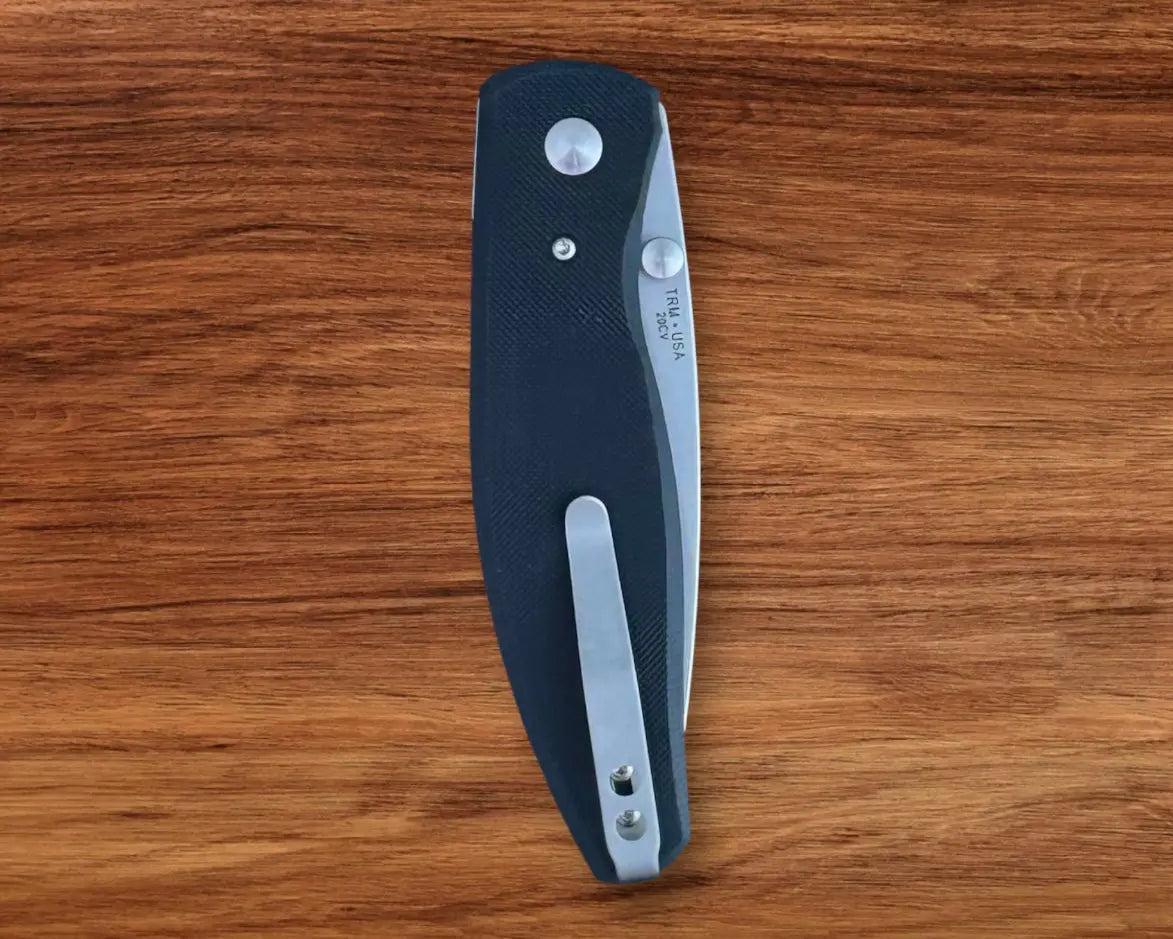 Three Rivers Mfg.-Three Rivers Mfg. (TRM) Atom - JET BLACK G10 Handles - 20CV Blade-5-Urban Cutlery