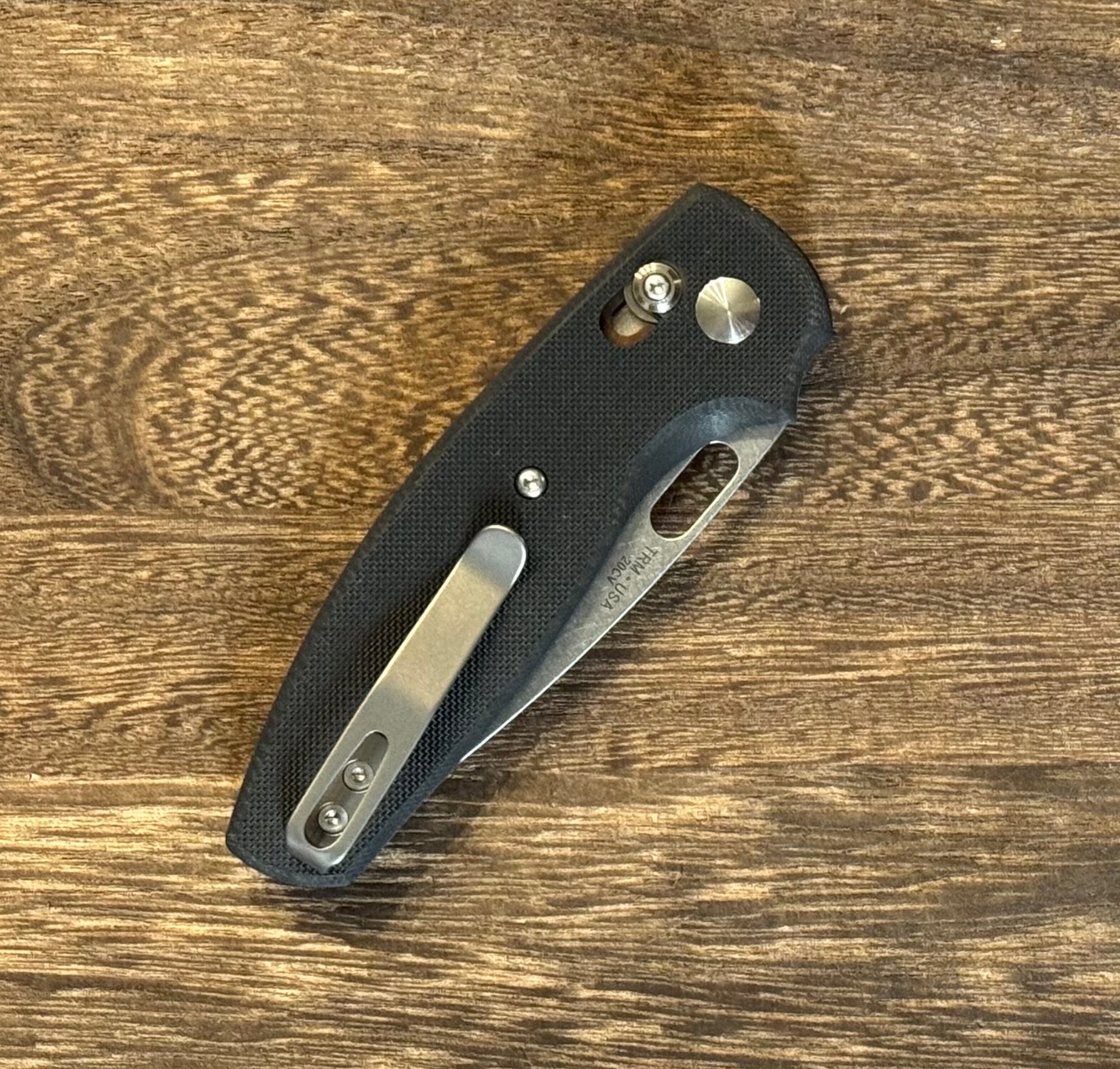 Three Rivers Mfg.-Three Rivers Mfg. (TRM) Bulldog - Black G10 Handles - 20CV Blade-4-Urban Cutlery
