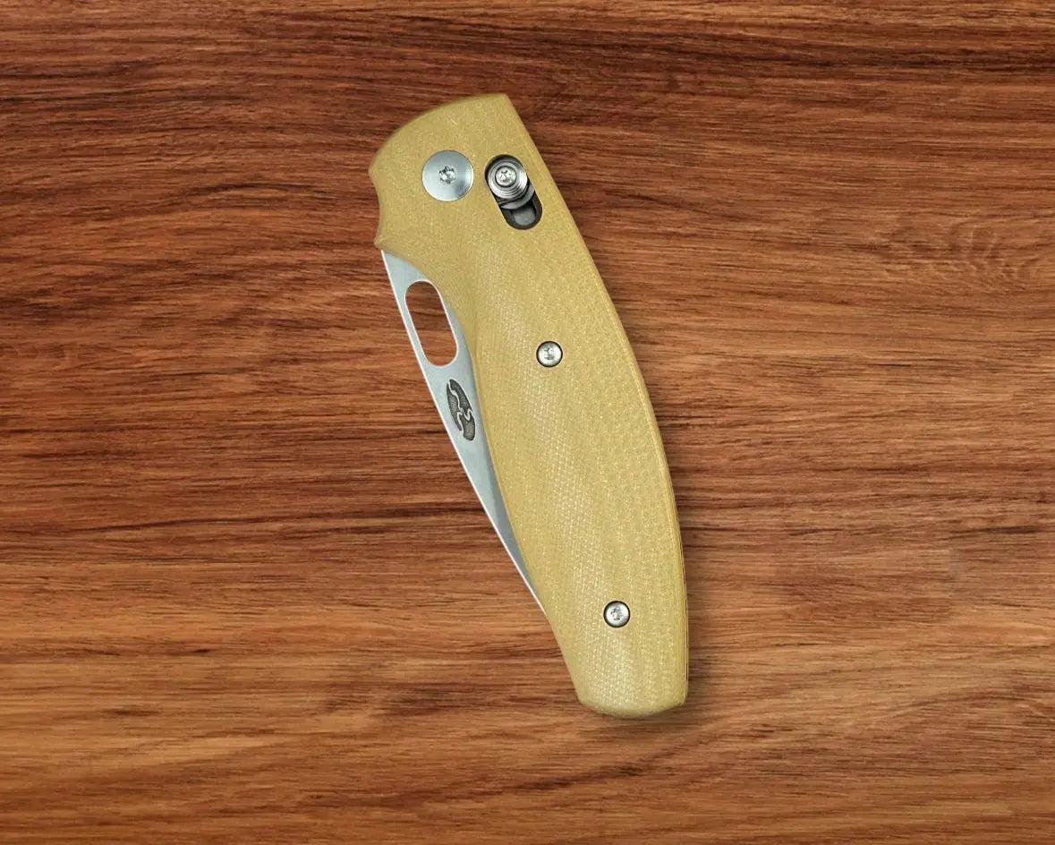 Three Rivers Mfg.-Three Rivers Mfg. (TRM) Bulldog - COYOTE BROWN G10 3D Contoured SMOOTH Handles - 20CV Blade-3-Urban Cutlery
