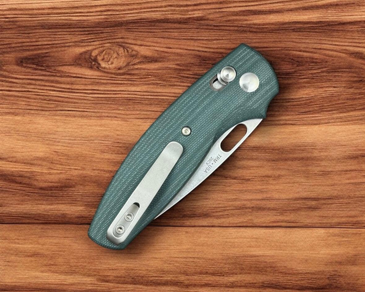 Three Rivers Mfg.-Three Rivers Mfg. (TRM) Bulldog - DEALER EXCLUSIVE - FOREST GREEN G10 3D Handles - 20CV Blade-5-Urban Cutlery