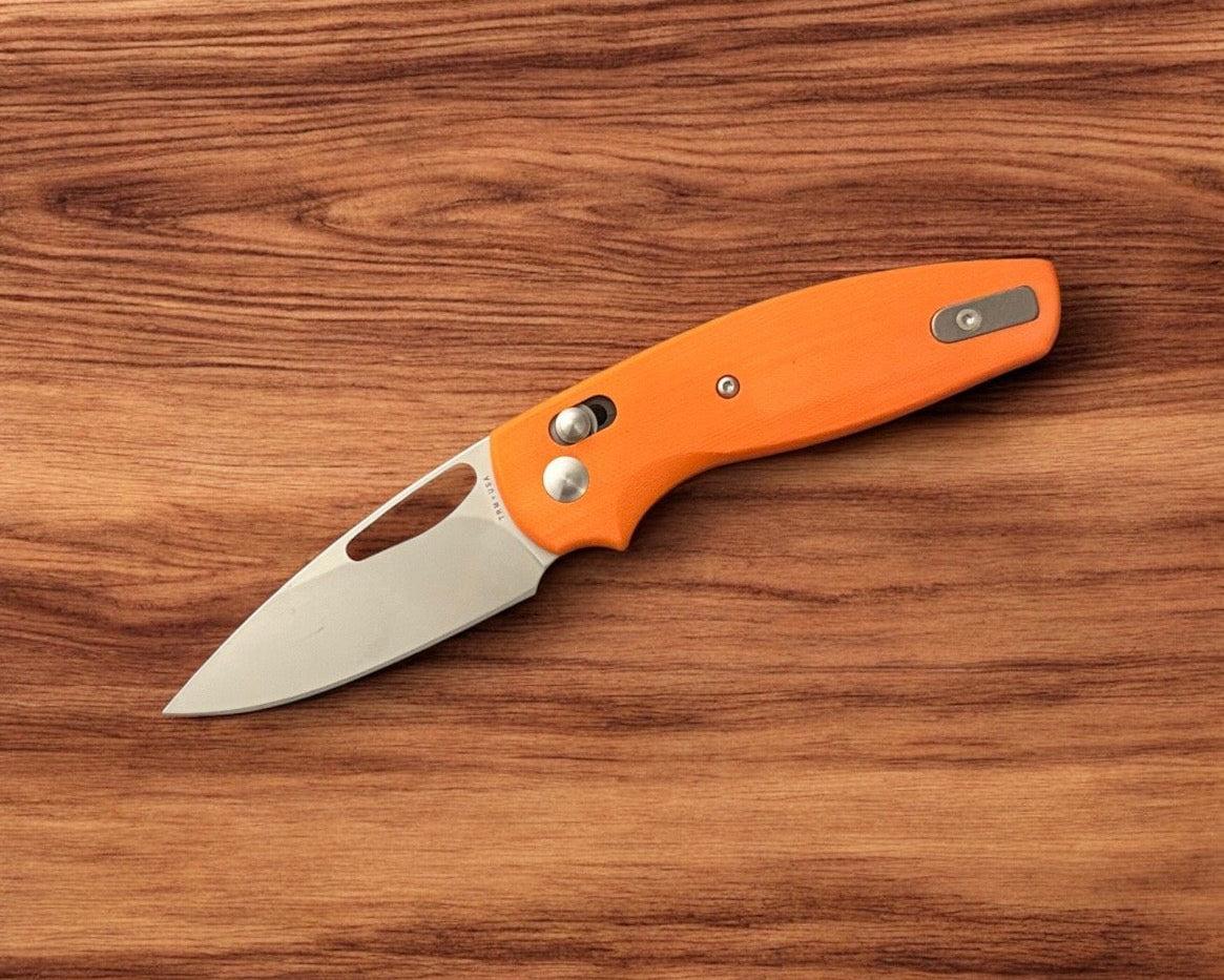 Three Rivers Mfg.-Three Rivers Mfg. (TRM) Bulldog Rev B - G10 HUNTER ORANGE 3D CONTOURED SMOOTH Handles - 20CV Blade-2-Urban Cutlery
