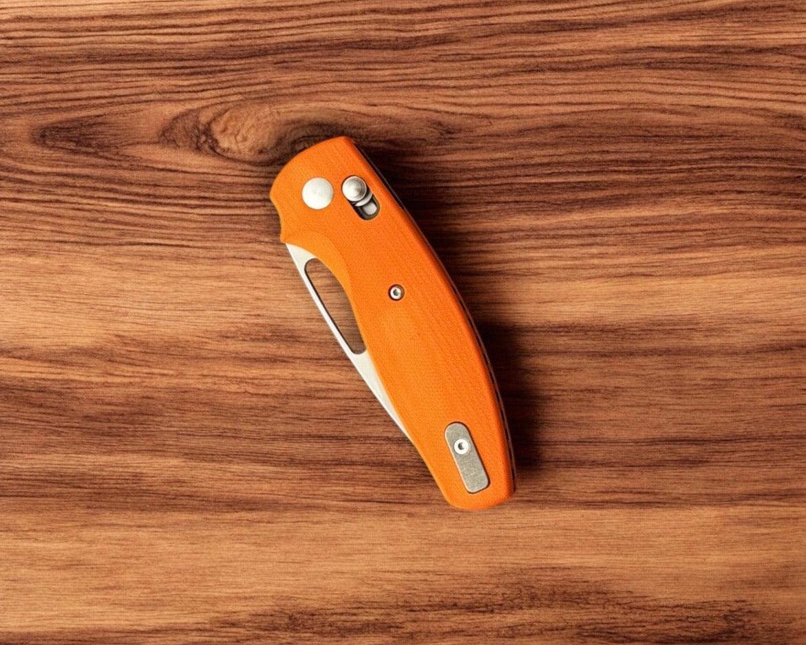 Three Rivers Mfg.-Three Rivers Mfg. (TRM) Bulldog Rev B - G10 HUNTER ORANGE 3D CONTOURED SMOOTH Handles - 20CV Blade-3-Urban Cutlery