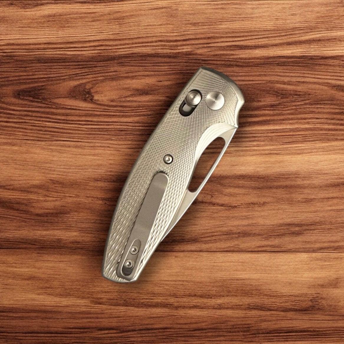 Three Rivers Mfg.-Three Rivers Mfg. (TRM) Bulldog Rev B - TITANIUM 3D Contoured LIZARD SKIN Handles - 20CV Blade-5-Urban Cutlery