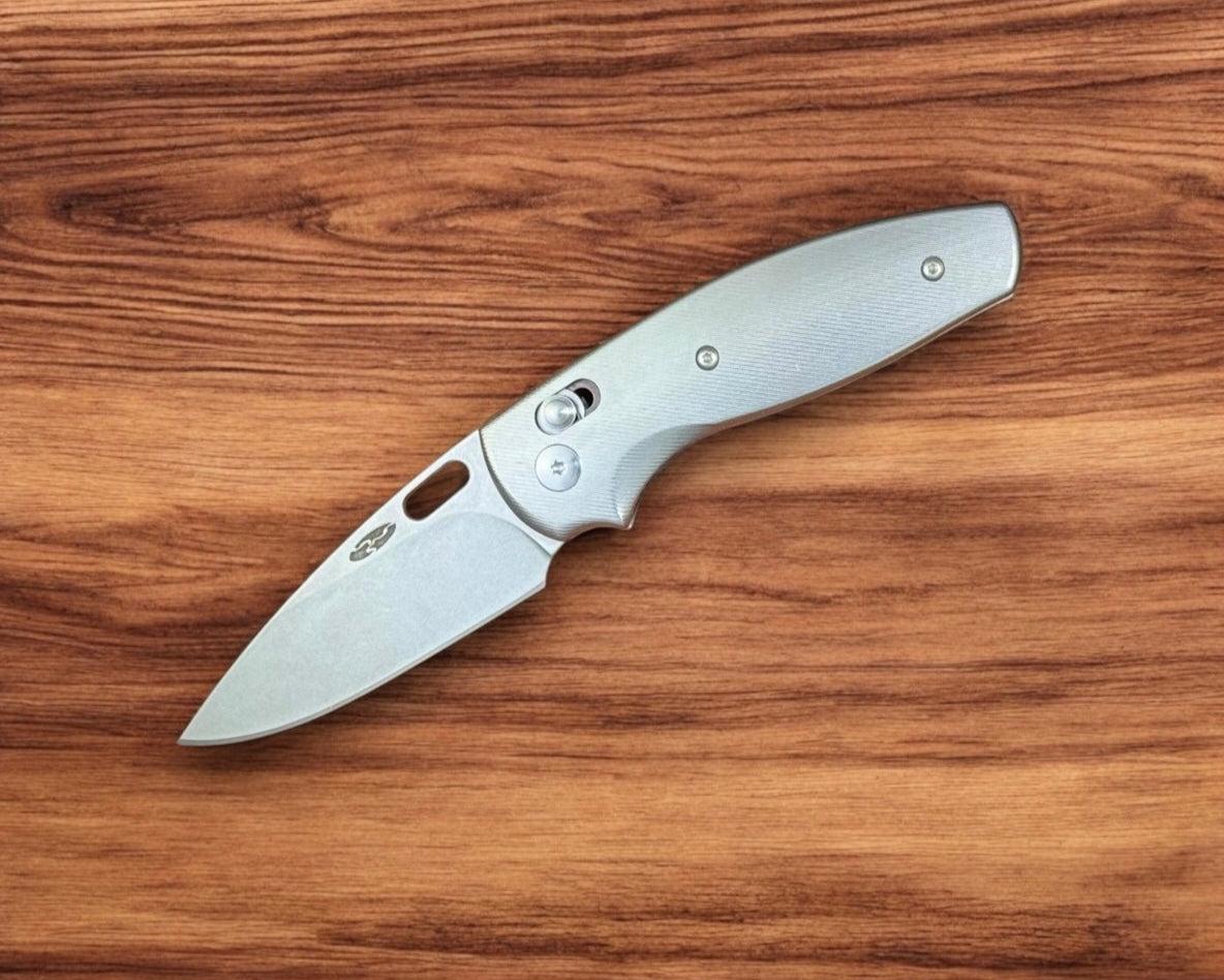Three Rivers Mfg.-Three Rivers Mfg. (TRM) Bulldog - TITANIUM 3D Contoured SMOOTH Handles - Magnacut Blade-2-Urban Cutlery