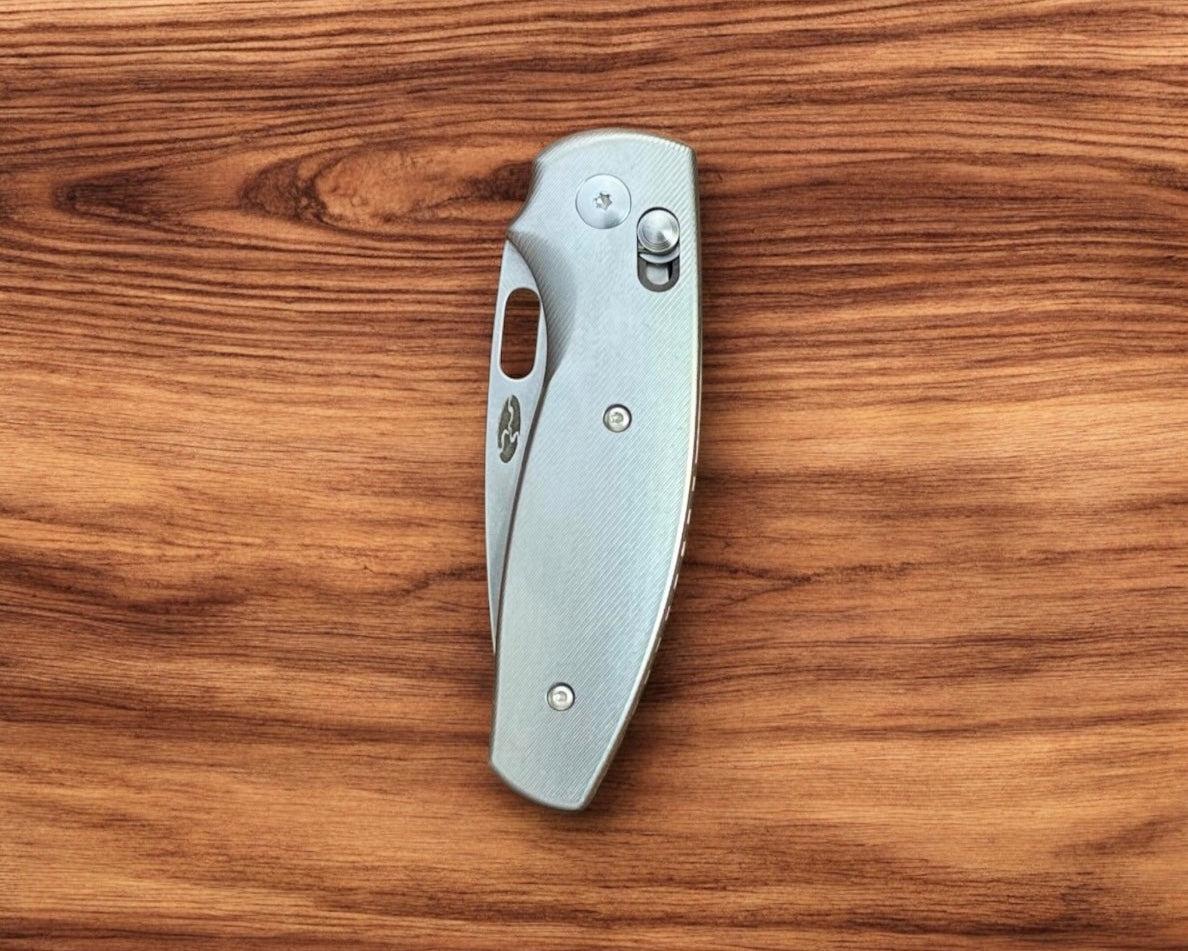 Three Rivers Mfg.-Three Rivers Mfg. (TRM) Bulldog - TITANIUM 3D Contoured SMOOTH Handles - Magnacut Blade-4-Urban Cutlery