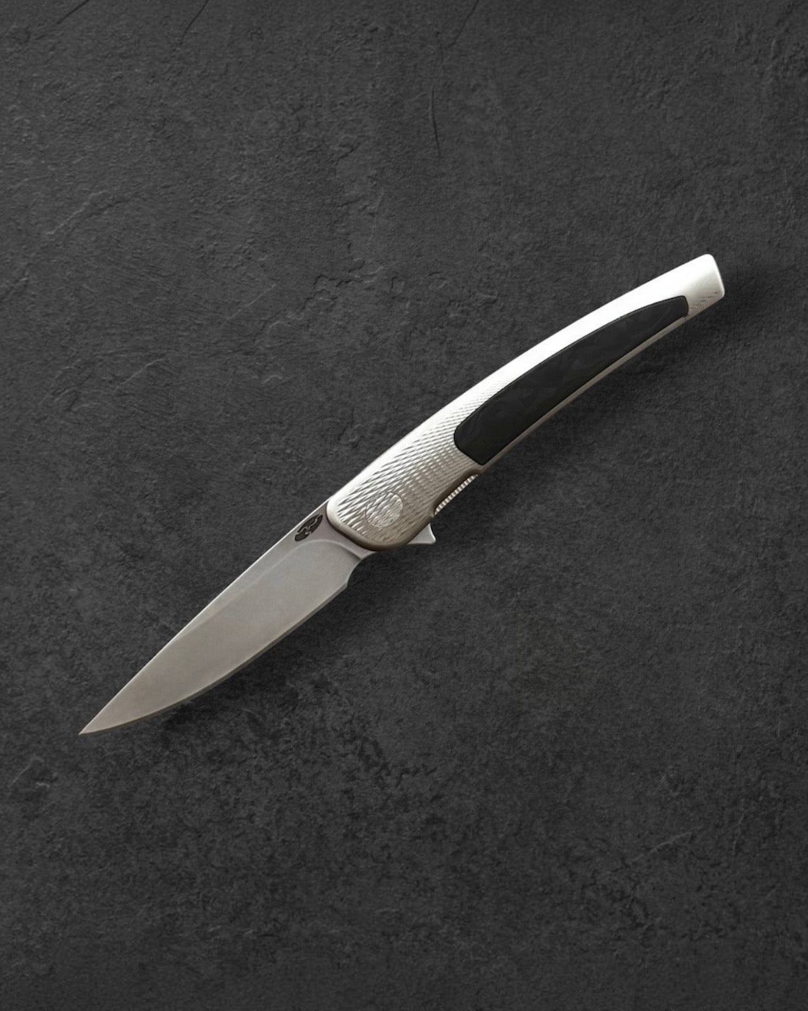 Three Rivers Mfg.-Three Rivers Mfg. (TRM) Custom Comet - Milled Ti Handle w/ CF Inlay - Magnacut Blade-3-Urban Cutlery