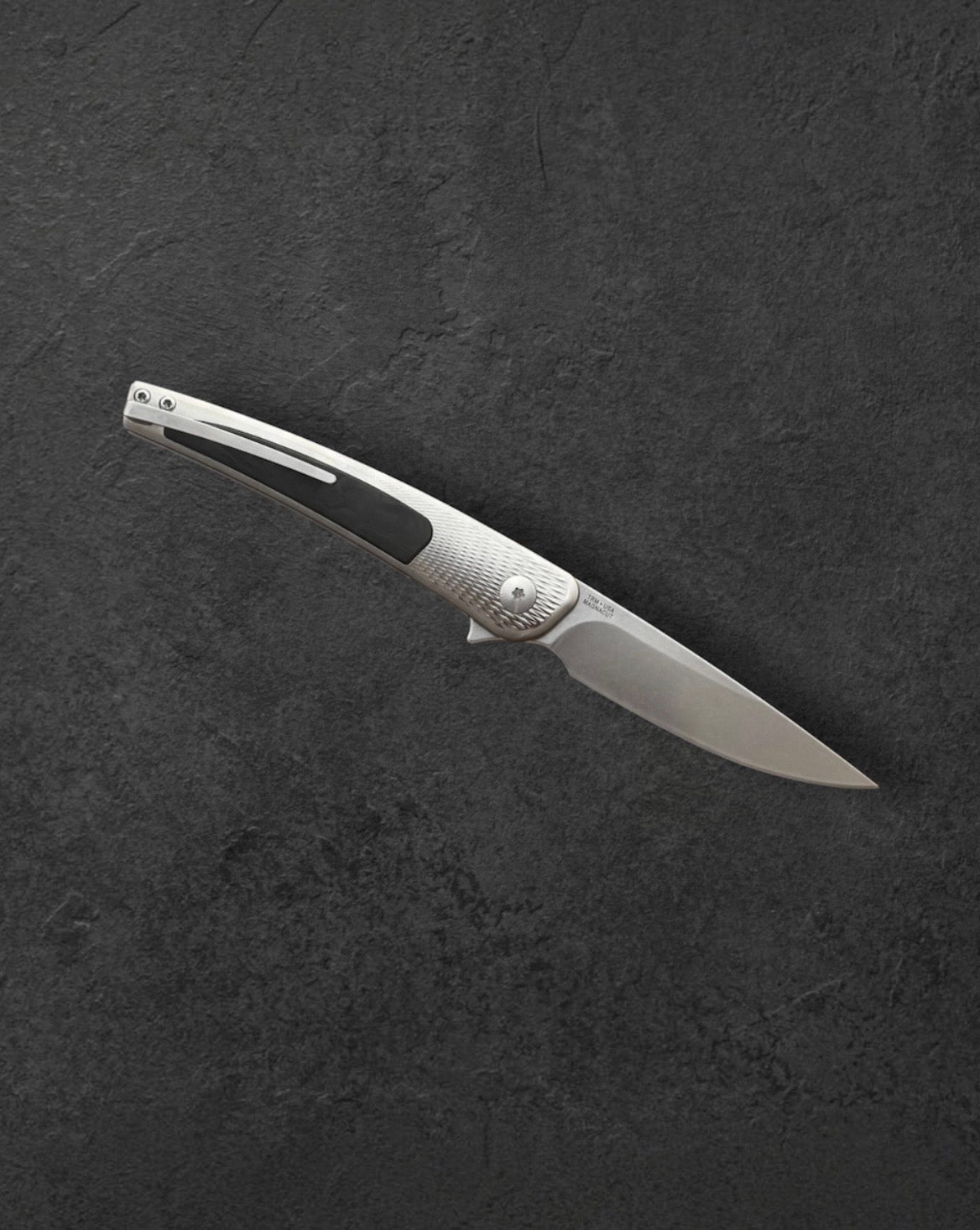 Three Rivers Mfg.-Three Rivers Mfg. (TRM) Custom Comet - Milled Ti Handle w/ CF Inlay - Magnacut Blade-4-Urban Cutlery