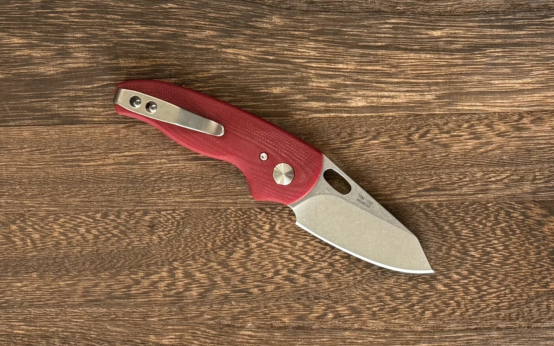 Three Rivers Mfg.-Three Rivers Mfg. (TRM) Holey Nerd - RUBY RED G10 3D Contoured Handles - Magnacut-2-Urban Cutlery