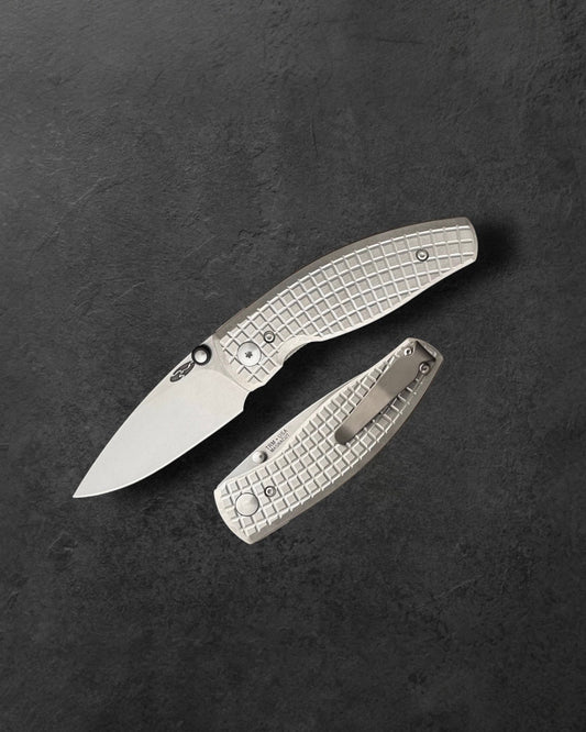 Three Rivers Mfg.-Three Rivers Mfg. (TRM) Neutron 2 - FRAG Titanium Scales - MAGNACUT Blade-1-Urban Cutlery