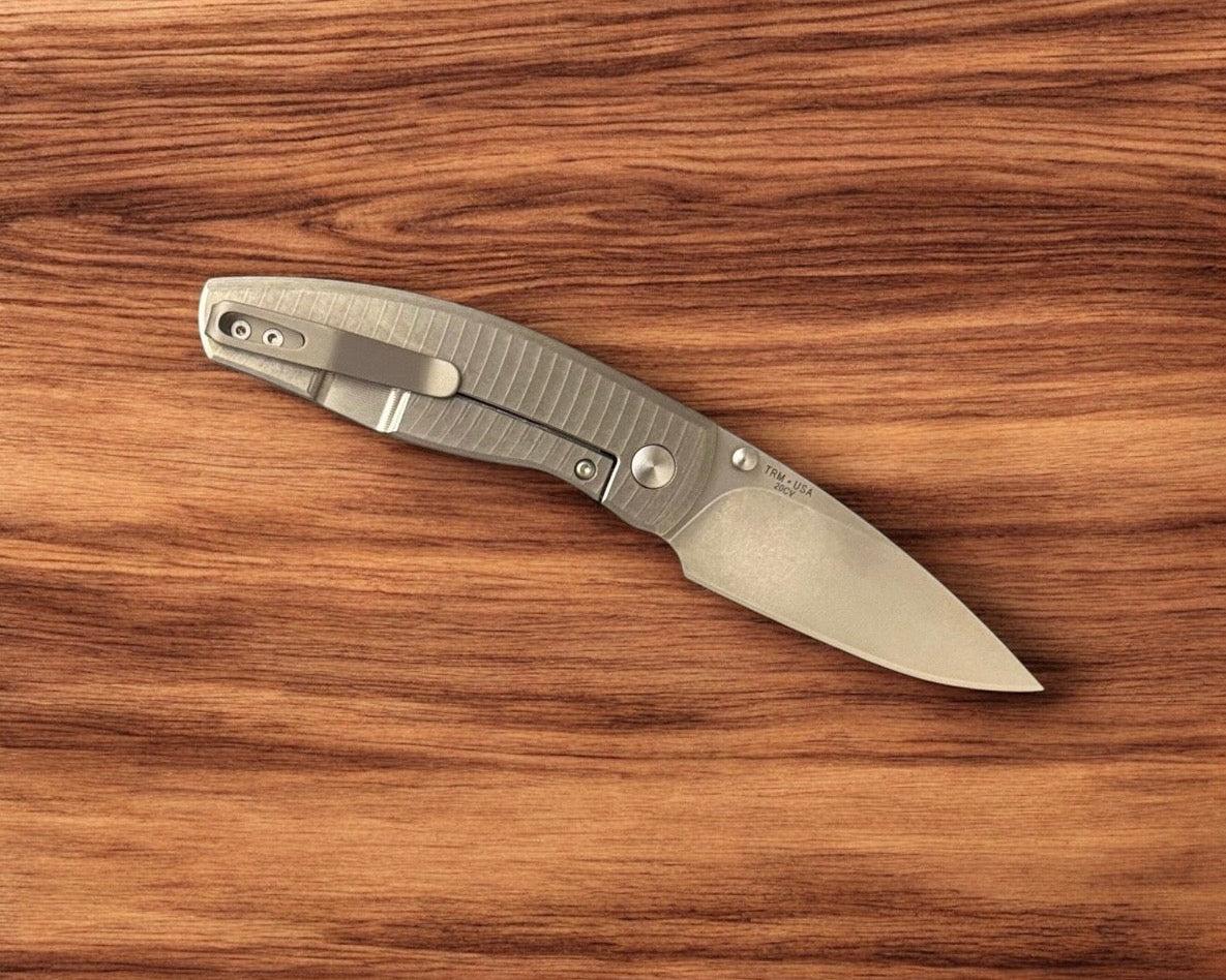 Three Rivers Mfg.-Three Rivers Mfg. (TRM) Neutron 2 FRAME LOCK - CAMOCARBON MOKUME 3D CONTOURED (Showside) Handles - 20CV Blade-3-Urban Cutlery