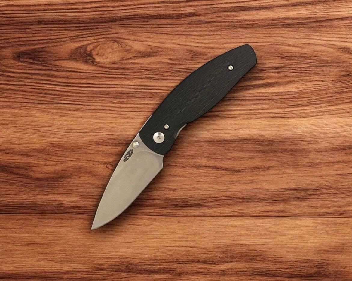 Three Rivers Mfg.-Three Rivers Mfg. (TRM) Neutron 2 - JET BLACK G10 3D Contoured Smooth Handles - Magnacut Blade-2-Urban Cutlery