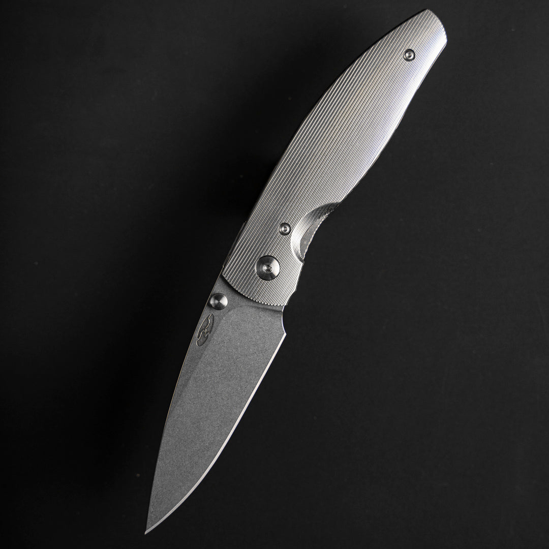 Three Rivers Mfg.-Three Rivers Mfg. (TRM) Neutron 2 - PINSTRIPE Titanium Handles - MAGNACUT Blade-1-Urban Cutlery