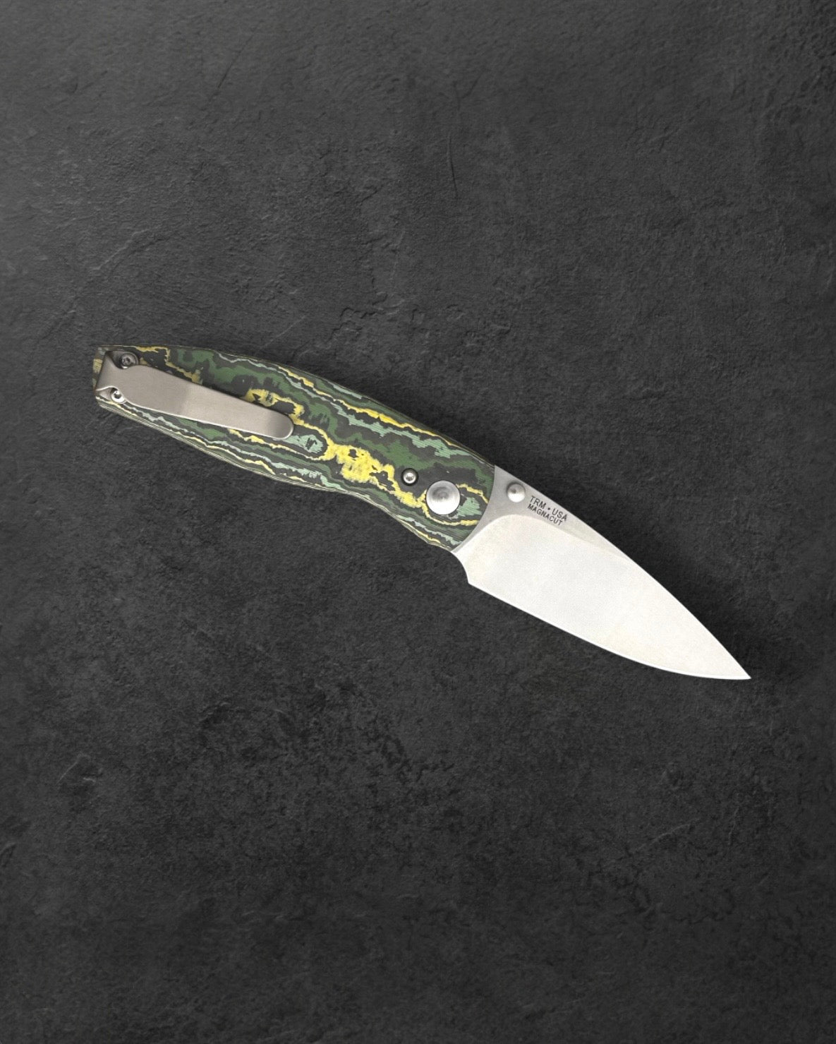 Three Rivers Mfg.-Three Rivers Mfg. (TRM) Neutron 2 - Toxic Storm CARBON FIBER 3D Contoured Handles - MAGNACUT Blade-2-Urban Cutlery