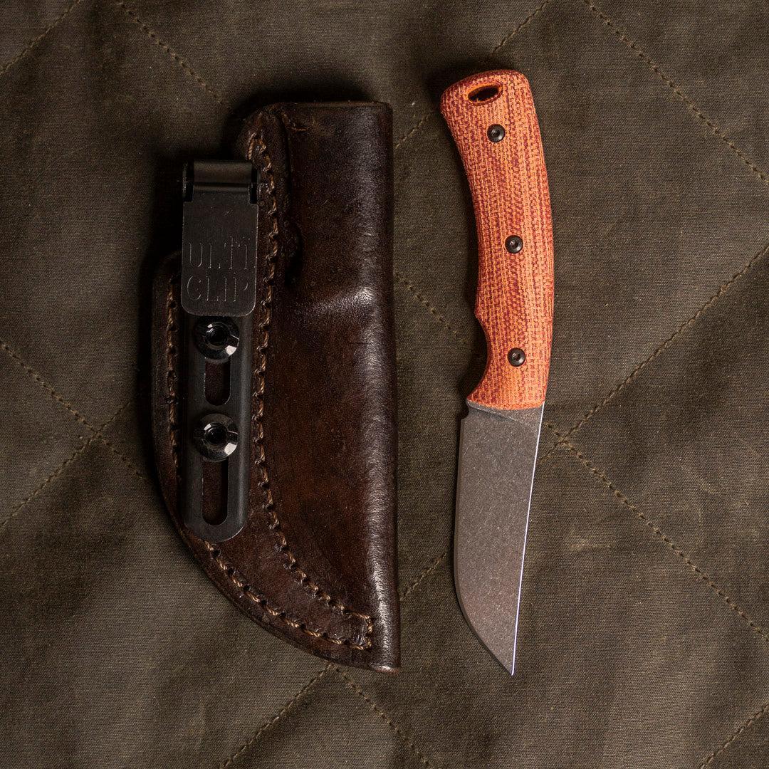 Three Rivers Mfg.-Three Rivers Mfg. (TRM) TAGALONG - MICARTA AUTUMN ORANGE 3D CONTOURED SMOOTH Handles - Magnacut Blade-2-Urban Cutlery