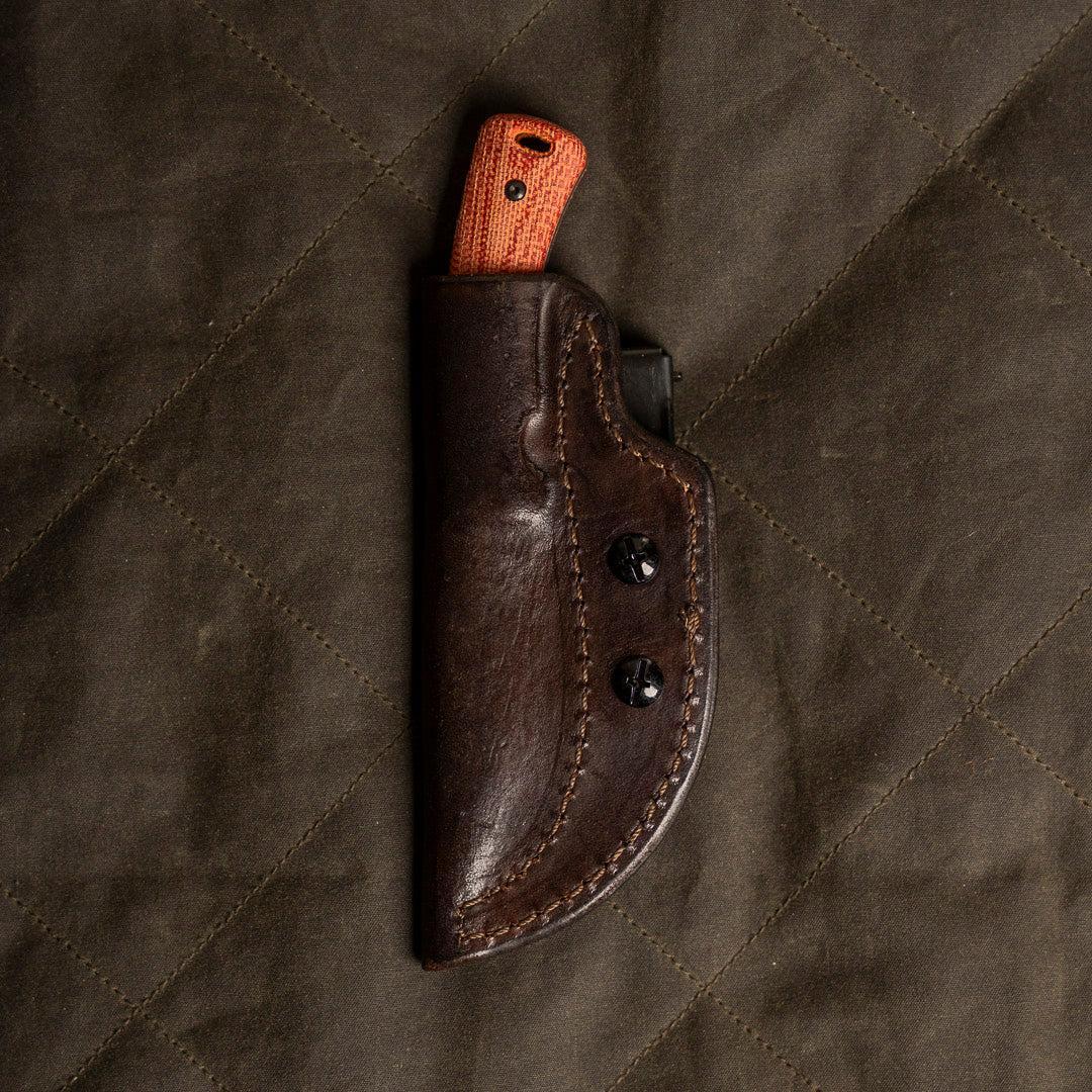Three Rivers Mfg.-Three Rivers Mfg. (TRM) TAGALONG - MICARTA AUTUMN ORANGE 3D CONTOURED SMOOTH Handles - Magnacut Blade-3-Urban Cutlery